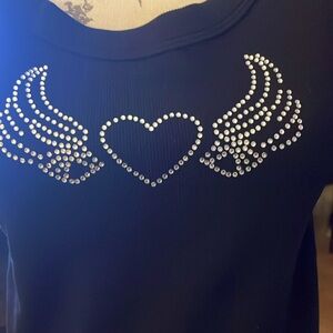 Black crop top with bling